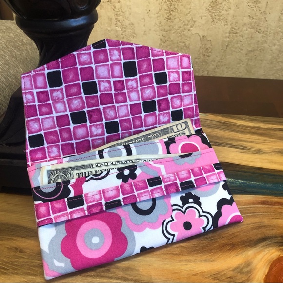 Cash Envelope/Receipt holder Fabric Handmade Wallet - Picture 3 of 4